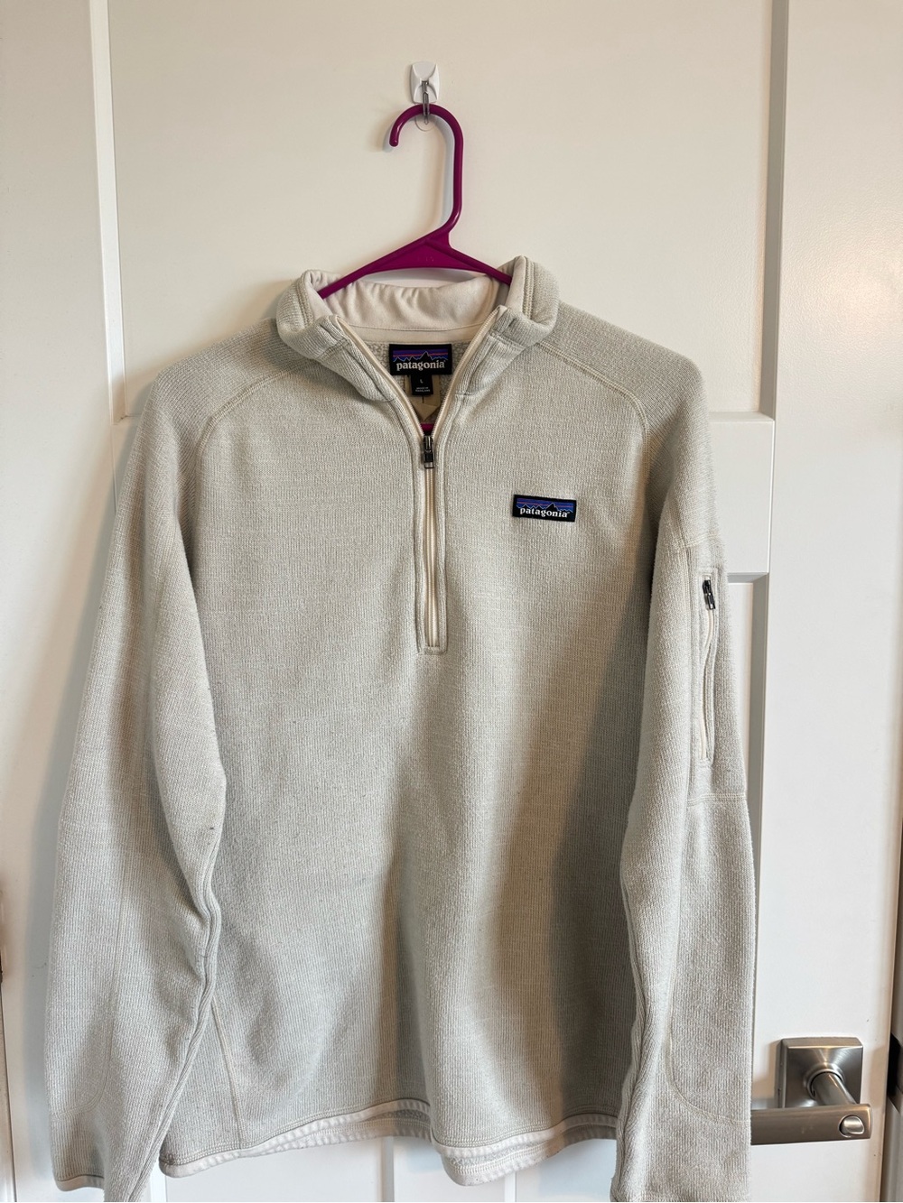 Patagonia Cream Quarter-Zip Fleece Pullover